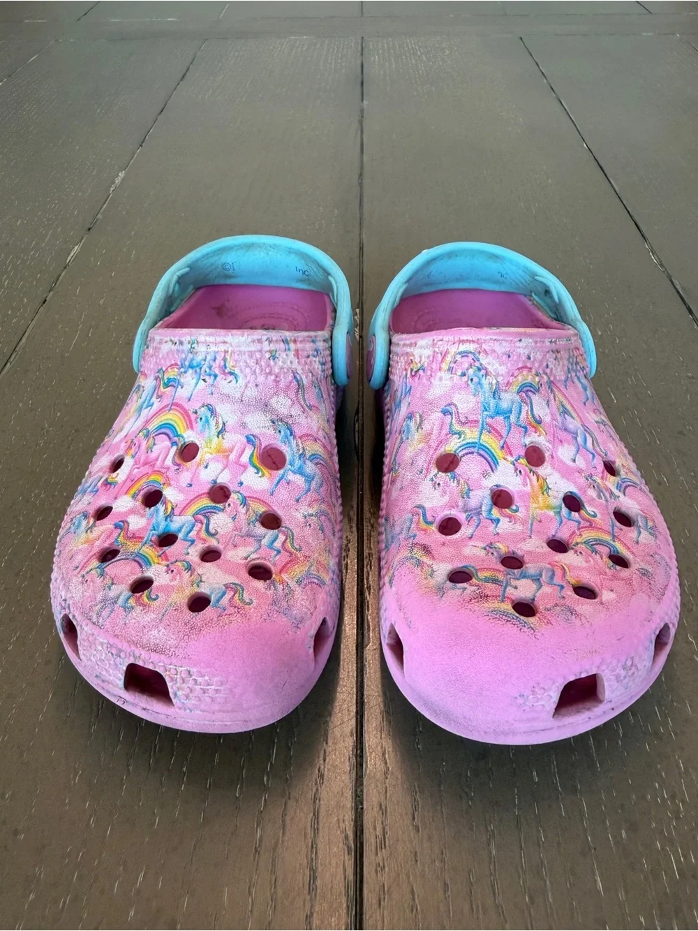 Crocs Toddler Girls’ Classic Unicorn Lisa Frank Waterproof Clogs • Size C11